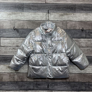 ZARA SILVER METALLIC PUFFER JACKET 5/6
