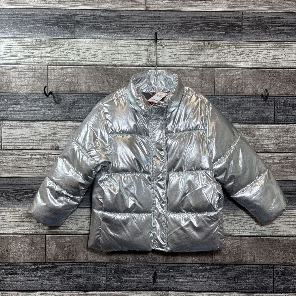 ZARA SILVER METALLIC PUFFER JACKET 5/6