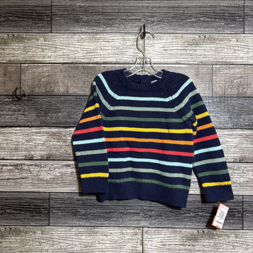 PRIMARY COTTON CREWNECK STRIPED SWEATER 18-24 MO