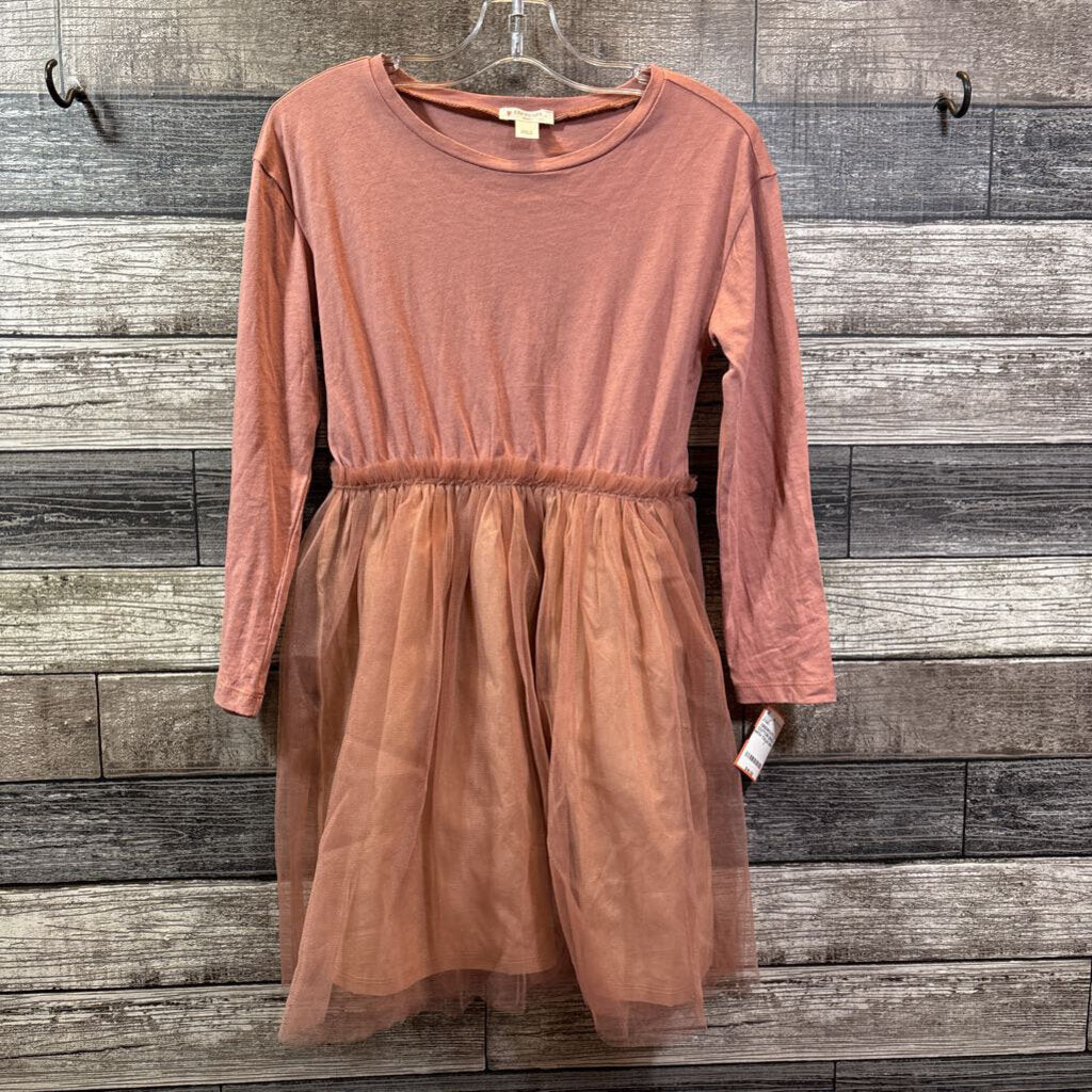 CREWCUTS LS COTTON DRESS WITH TULLE SKIRT 7