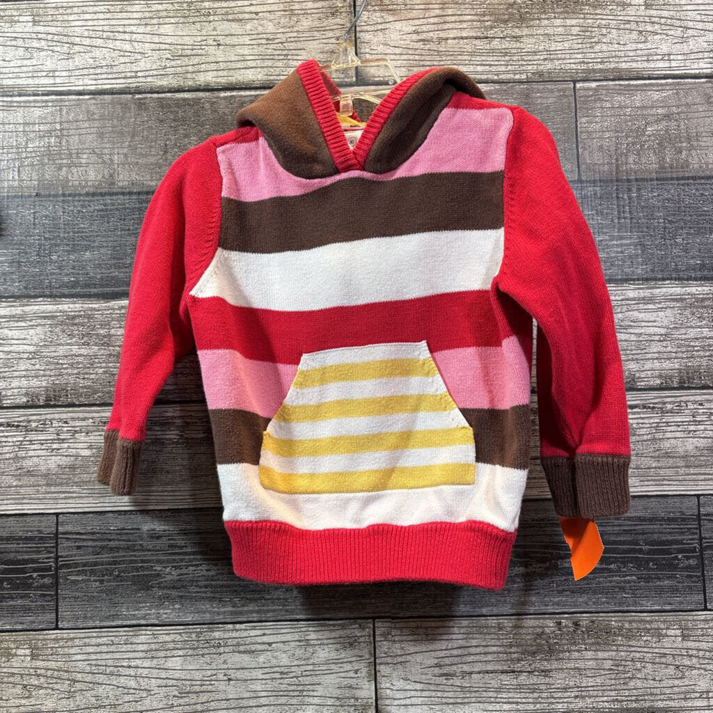 HANNA HOODED COTTON STRIPED SWEATER 80 / 18-24 MO
