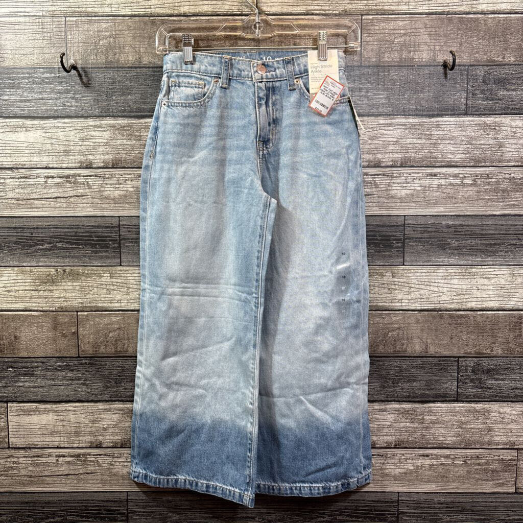 NWT GAP HIGH RISE STRIDE WIDE LEG ANKLE SLIM JEANS 10