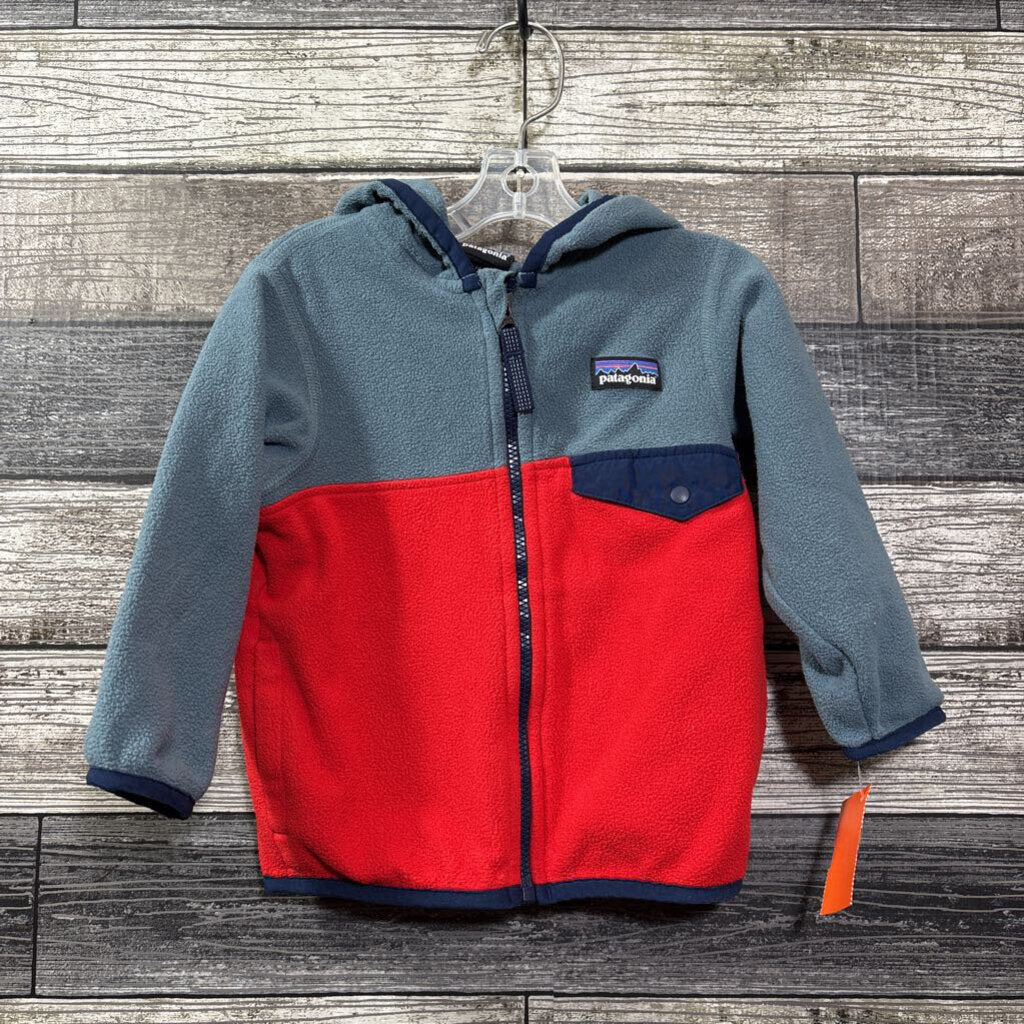 PATAGONIA MICRO D SNAP T HOODED FLEECE JACKET 12 -18 MO