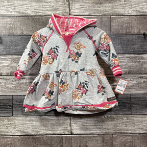 MATILDA JANE LS COTTON HOODED FLORAL DRESS 6-12 MO