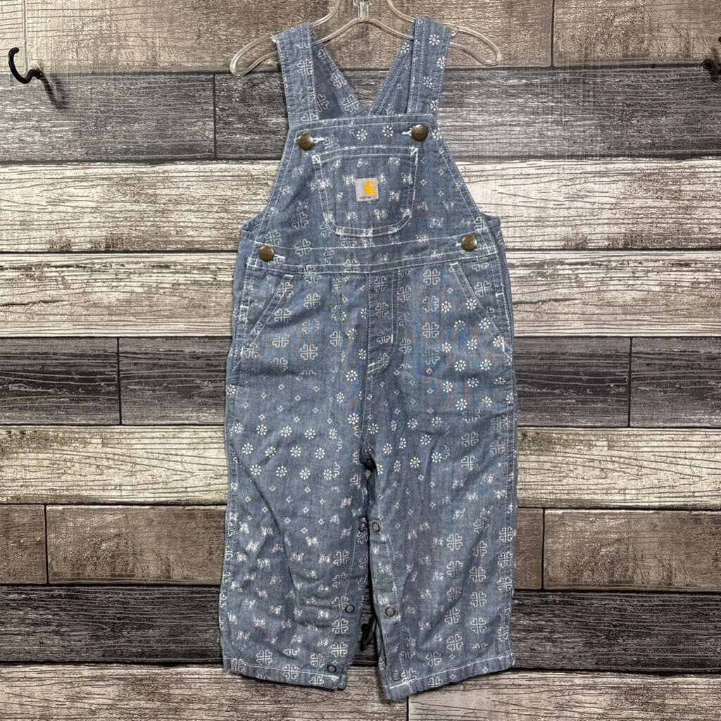 CARHARTT COTTON FLORAL OVERALLS 18 MO