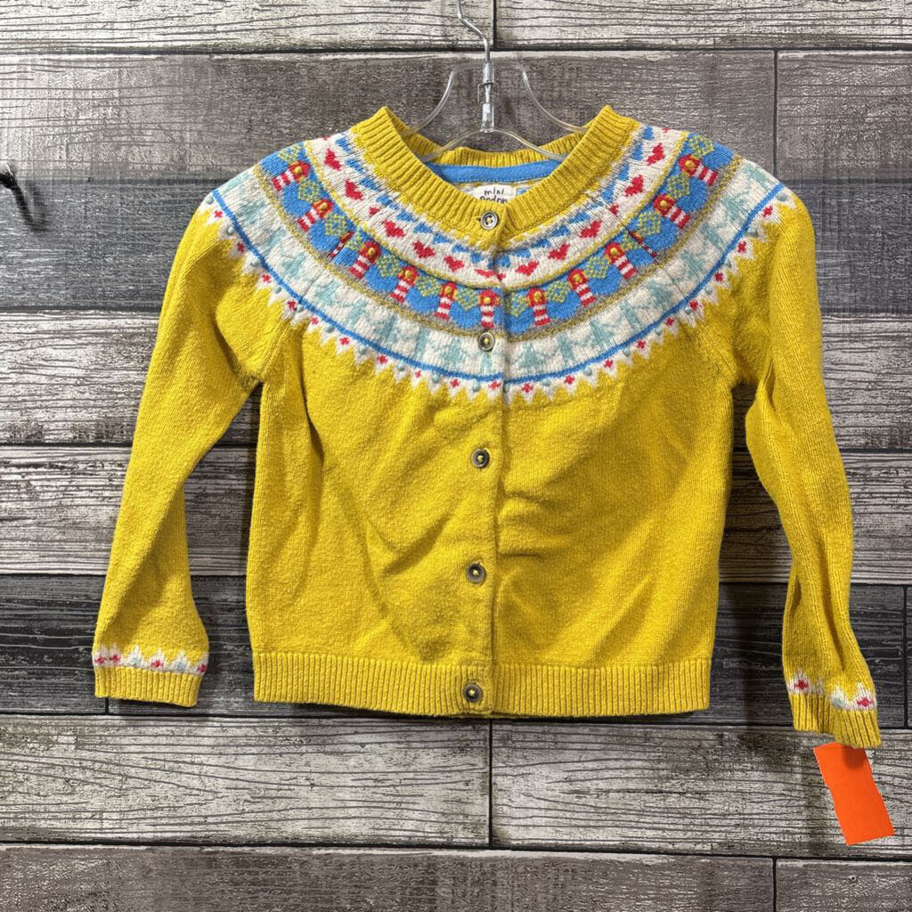 MINI BODEN APPLIQUE WOOL BLEND CARDIGAN SWEATER 6/7