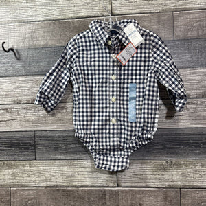 NWT GAP LS BUTTON DOWN BODSYUIT 6-12 MO