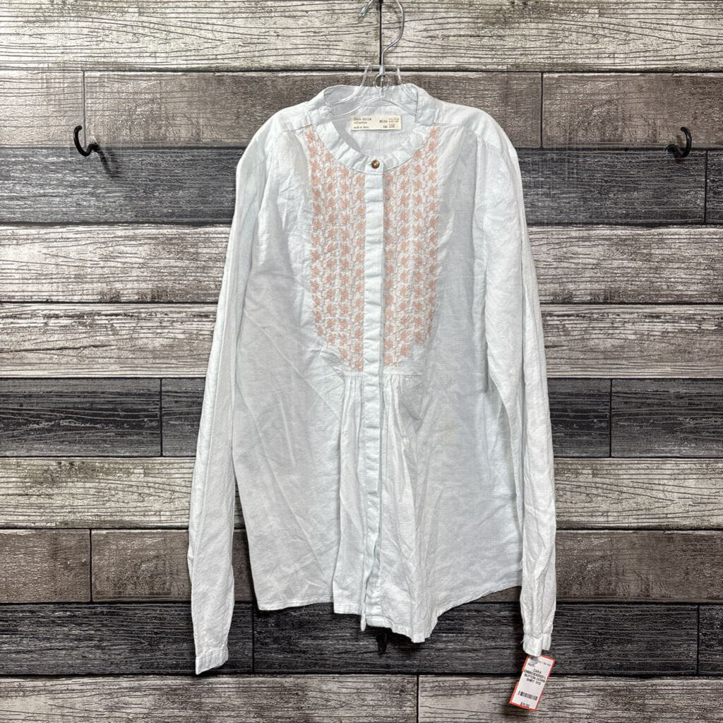 ZARA EMBROIDERED LS BUTTON DOWN SHIRT 11/12