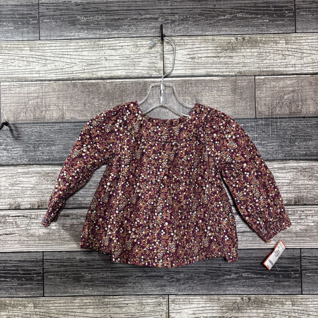 GAP LS CORDUROY FLORAL SHIRT 12-18 MO