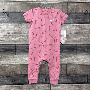 NWT NIKE SS COTTON PINK ROMPER 12-18 MO