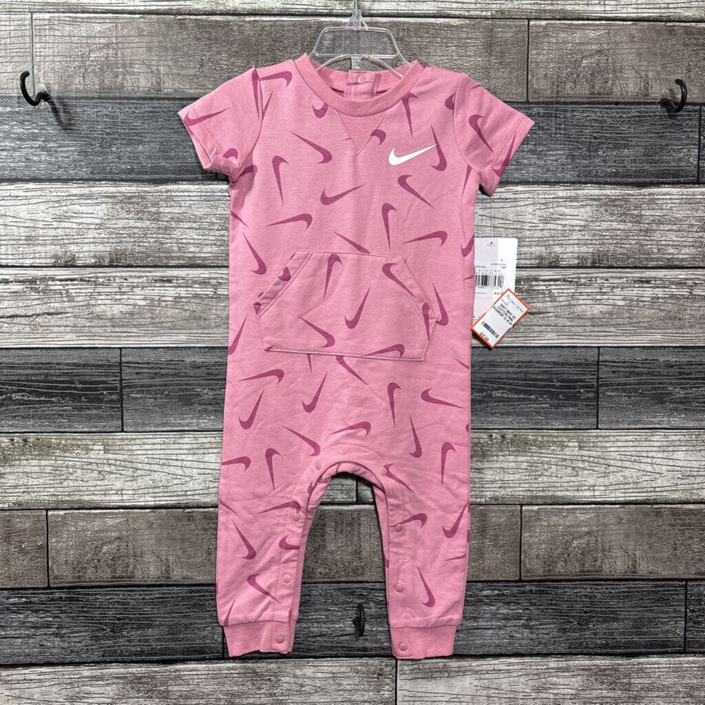 NWT NIKE SS COTTON PINK ROMPER 12-18 MO