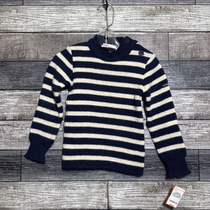 QUIMPER FRANCE 100% WOOL STRIPED SWEATER 3/4