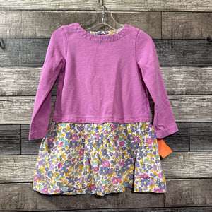 MINI BODEN LS COTTON FLORAL SKIRT DRESS 2/3