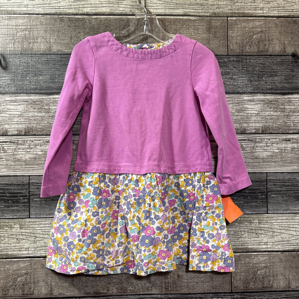 MINI BODEN LS COTTON FLORAL SKIRT DRESS 2/3