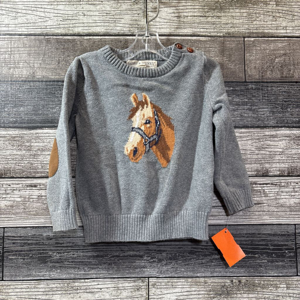 HOPE & HENRY HORSE SWEATER 18-24 MO