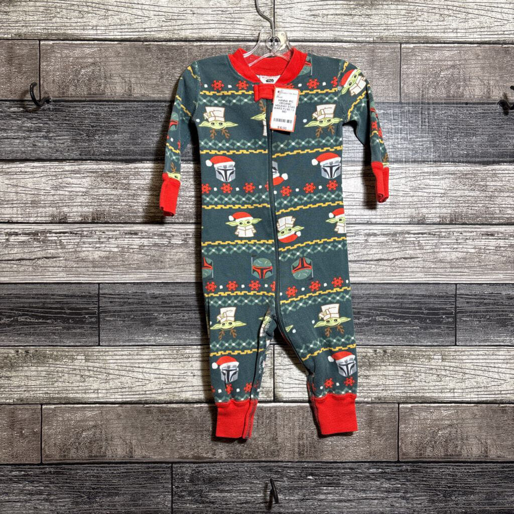 HANNA 1PC ORGANIC HOLIDAY STAR WARS PJ 60 / 3-6 MO