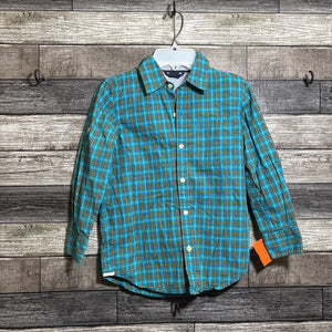 GAP PLAID LS BUTTON DOWN SHIRT 6/7