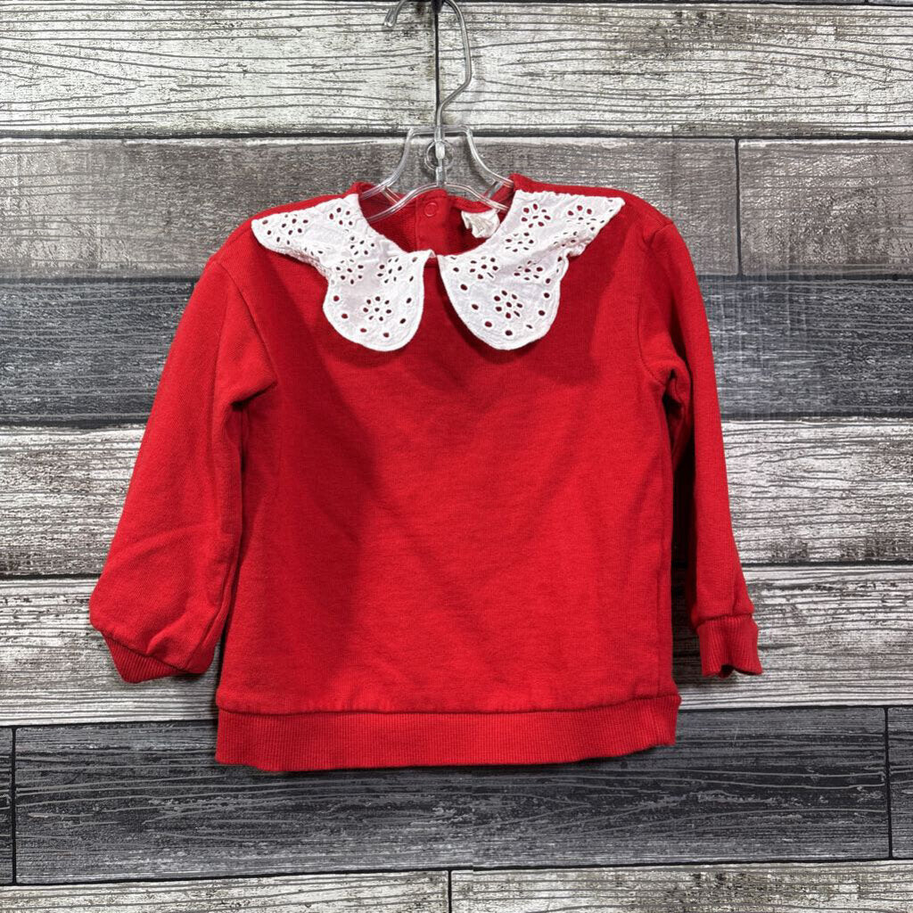 H&M PETER PAN COLLAR SWEATSHIRT 18 MO