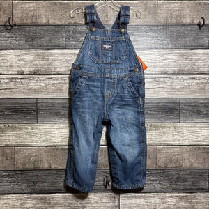 OSHKOSH FLEECE LINED DENIM OVERALLS 12 MO
