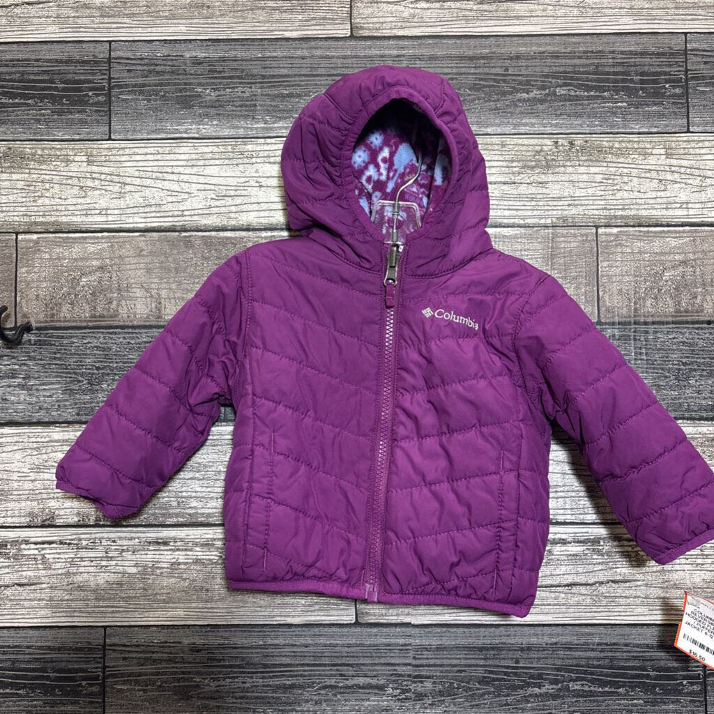 COLUMBIA REVERSIBLE HOODED FLEECE / PUFFER JACKET 6-12 MO