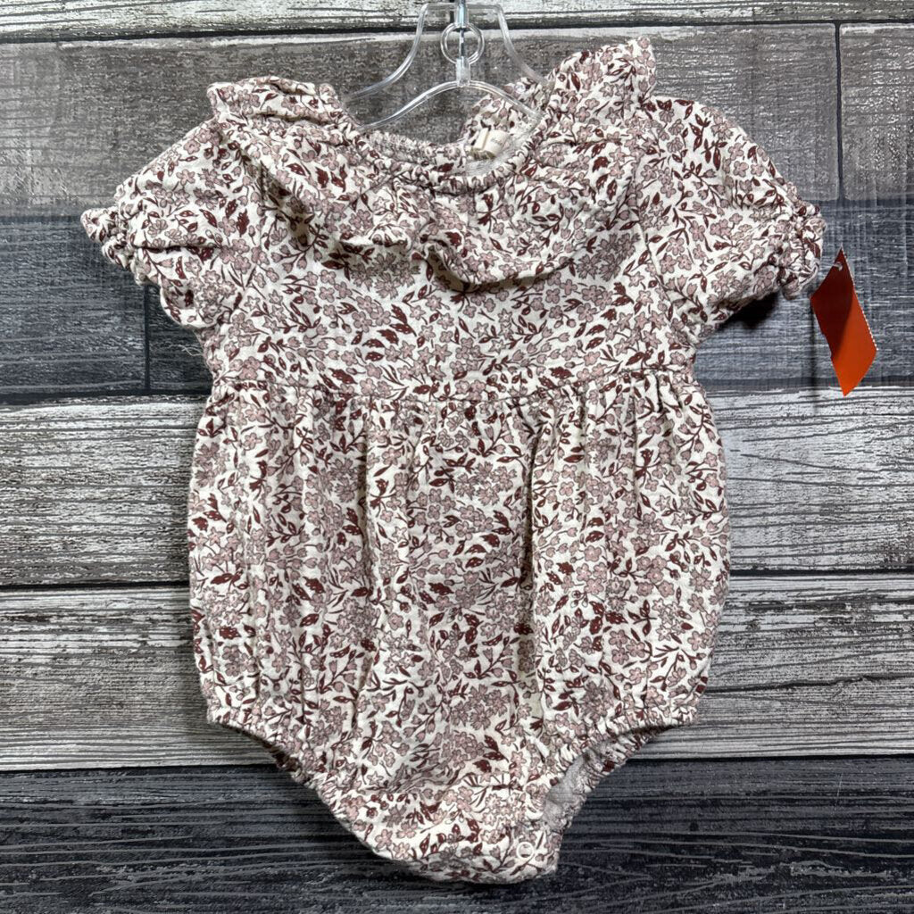 QUINCY MAE ORGANIC COTTON SS BUBBLE ROMPER 3-6 MO