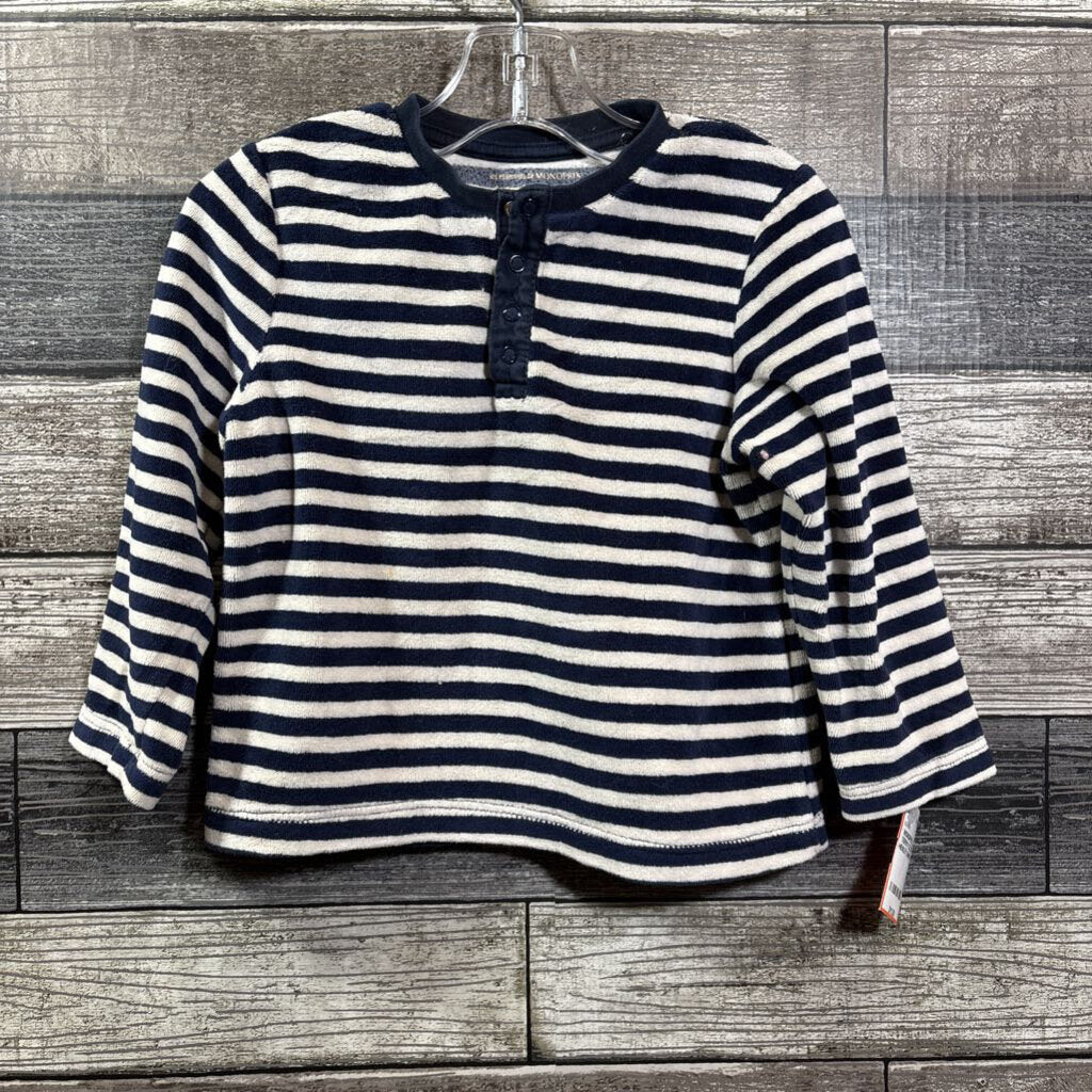 MONOPRIX LS TERRY CLOTH HENLEY SHIRT 3