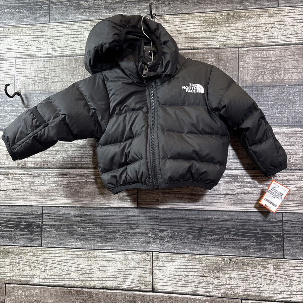 NORTH FACE REVERSIBLE HOODED 550-FILL DOWN JACKET 3-6 MO