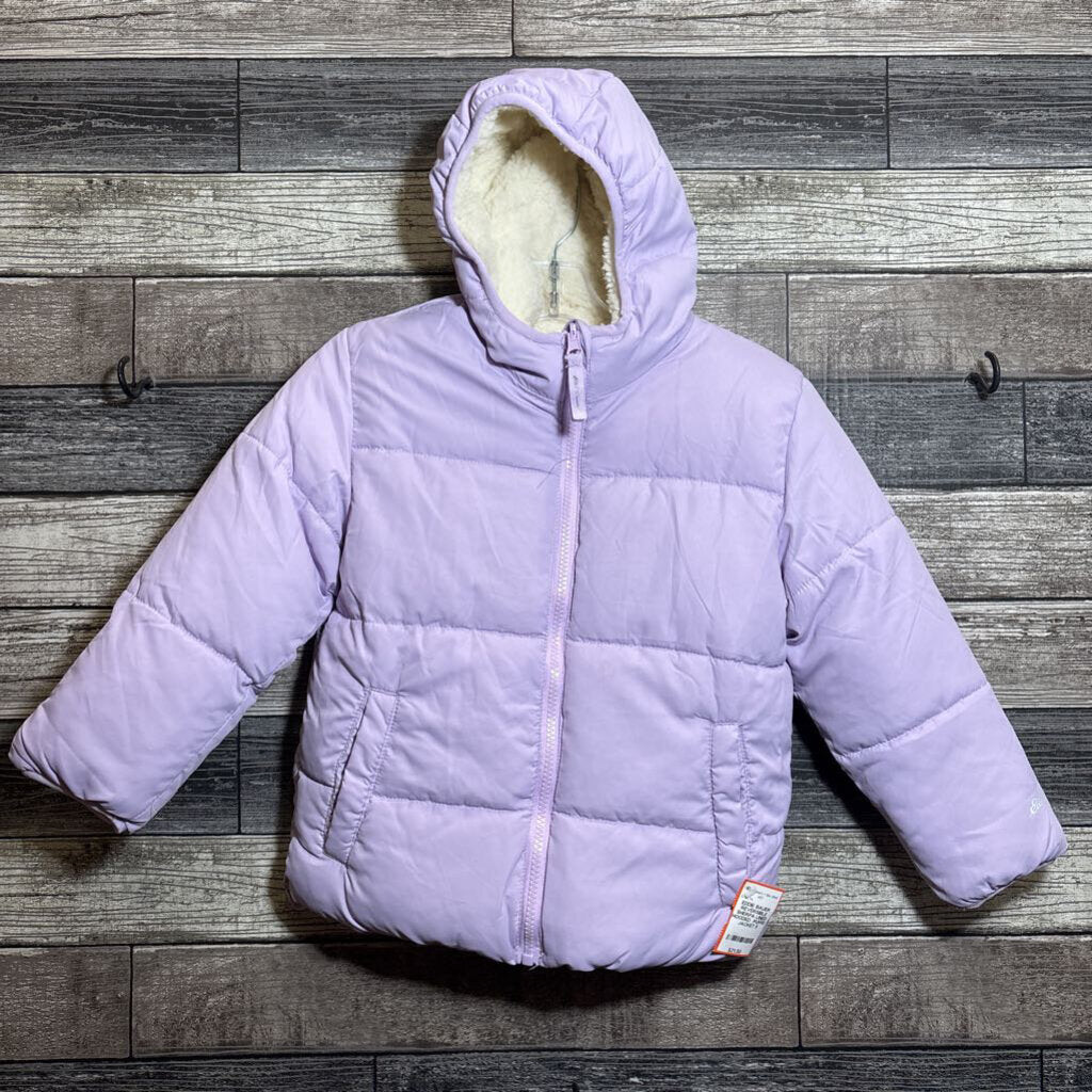 EDDIE BAUER REVERSIBLE SHERPA LINED HOODED PUFFER JACKET 5