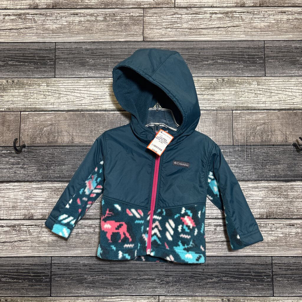 COLUMBIA HOODED MIXED MEDIA JACKET 6-12 MO