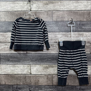 NORDSTROM 2PC LS STRIPED SHIRT + PANTS 3-6 MO