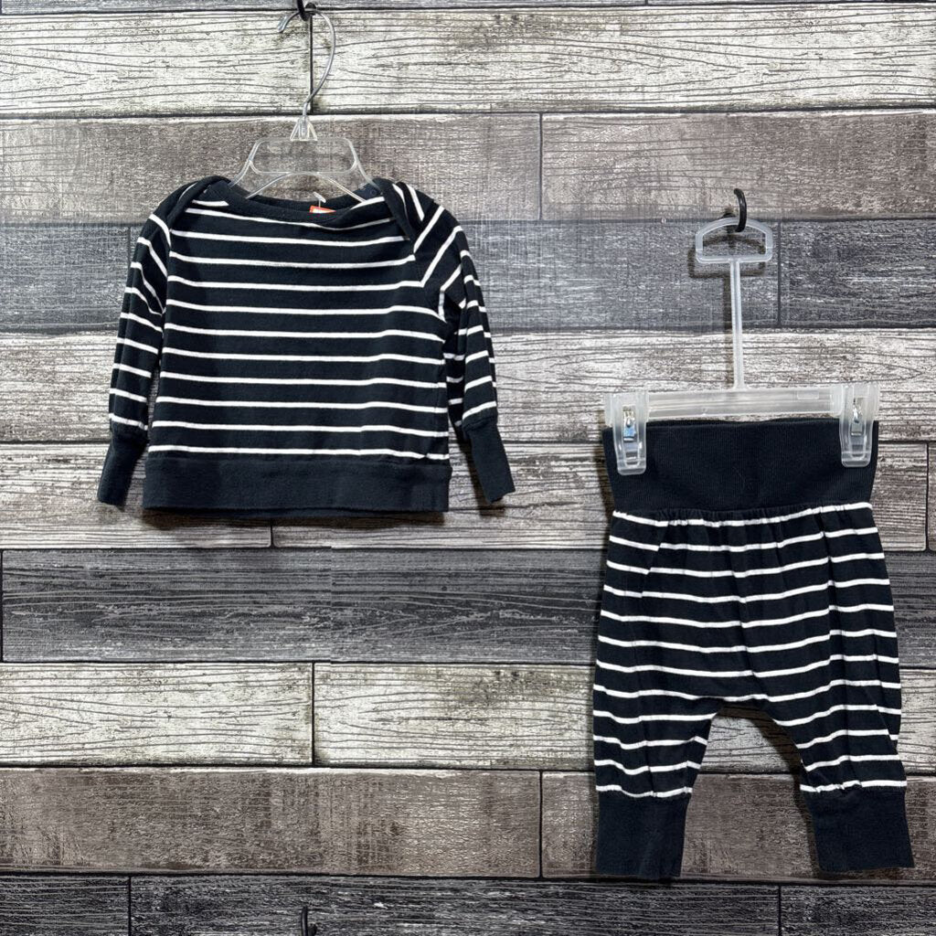 NORDSTROM 2PC LS STRIPED SHIRT + PANTS 3-6 MO