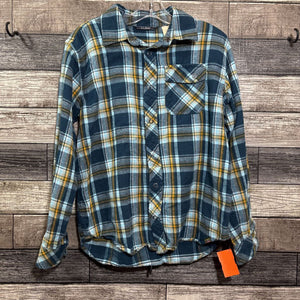 L.L. BEAN LS FLANNEL PLAID SNAP SHIRT 10/12
