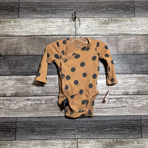 H&M ORGANIC LS SIDE SNAP BODYSUIT 3-6 MO