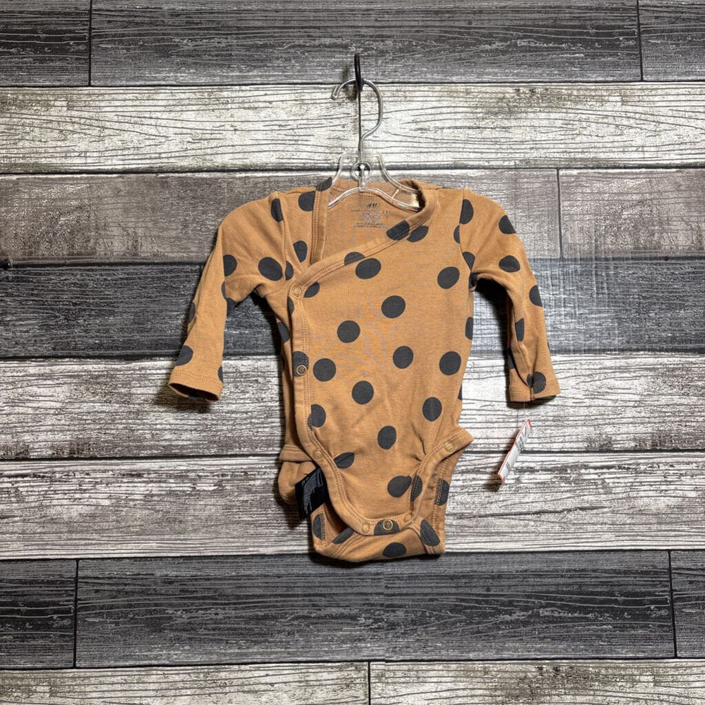 H&M ORGANIC LS SIDE SNAP BODYSUIT 3-6 MO