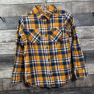 WOVEN COTTON PLAID BUTTON DOWN SHIRT 8