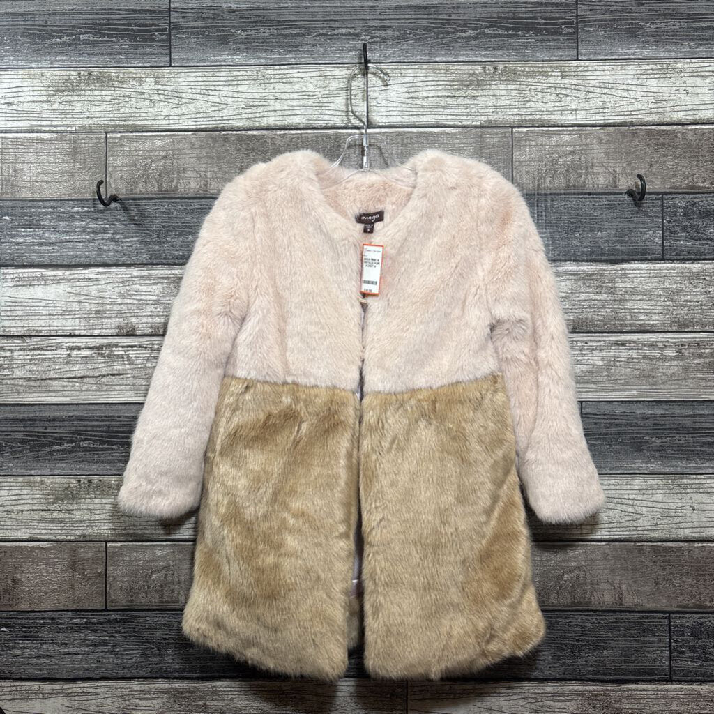 IMOGA PINK & TAN FAUX FUR JACKET 4