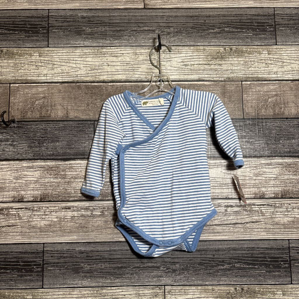 MONICA + ANDY ORGANIC LS SIDE SNAP BODYSUIT 6-9 MO