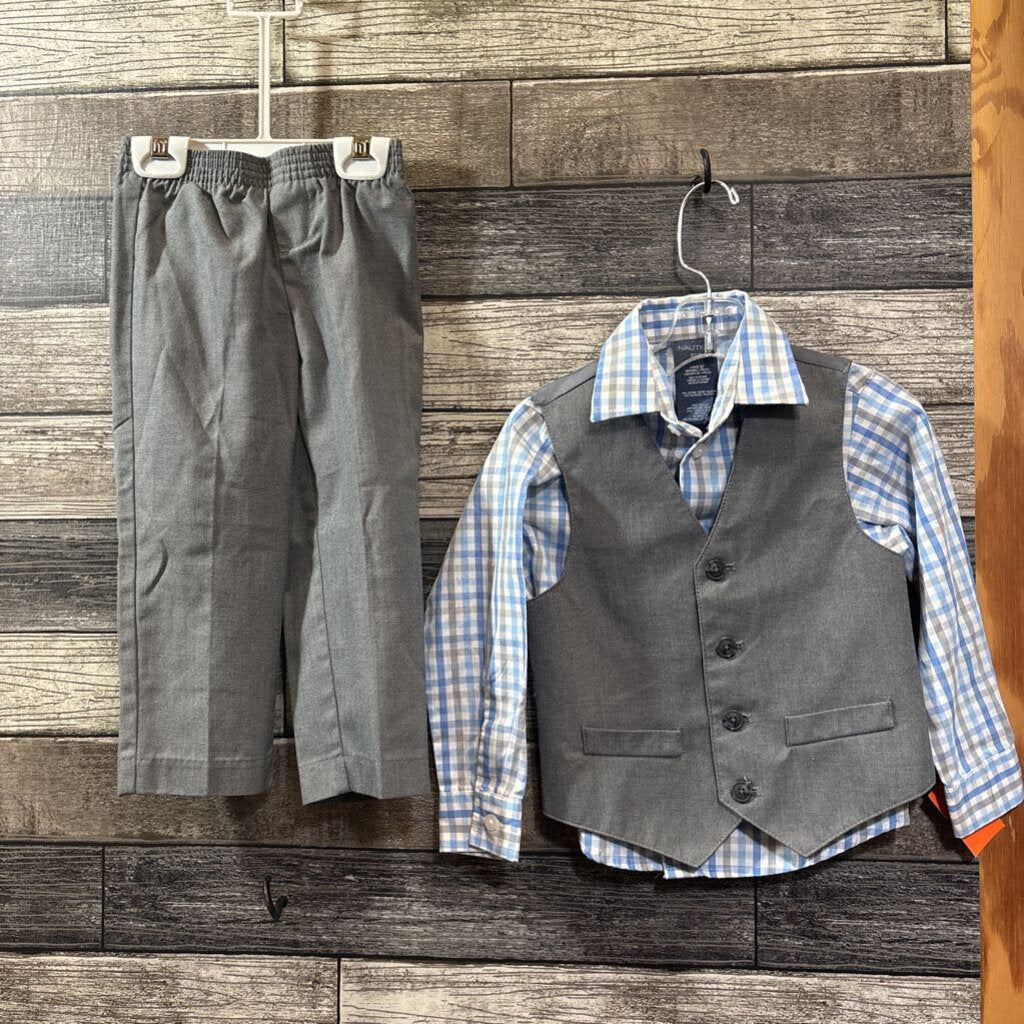 NAUTICA 3PC LS BUTTON DOWN SHIRT + VEST + PANTS 3