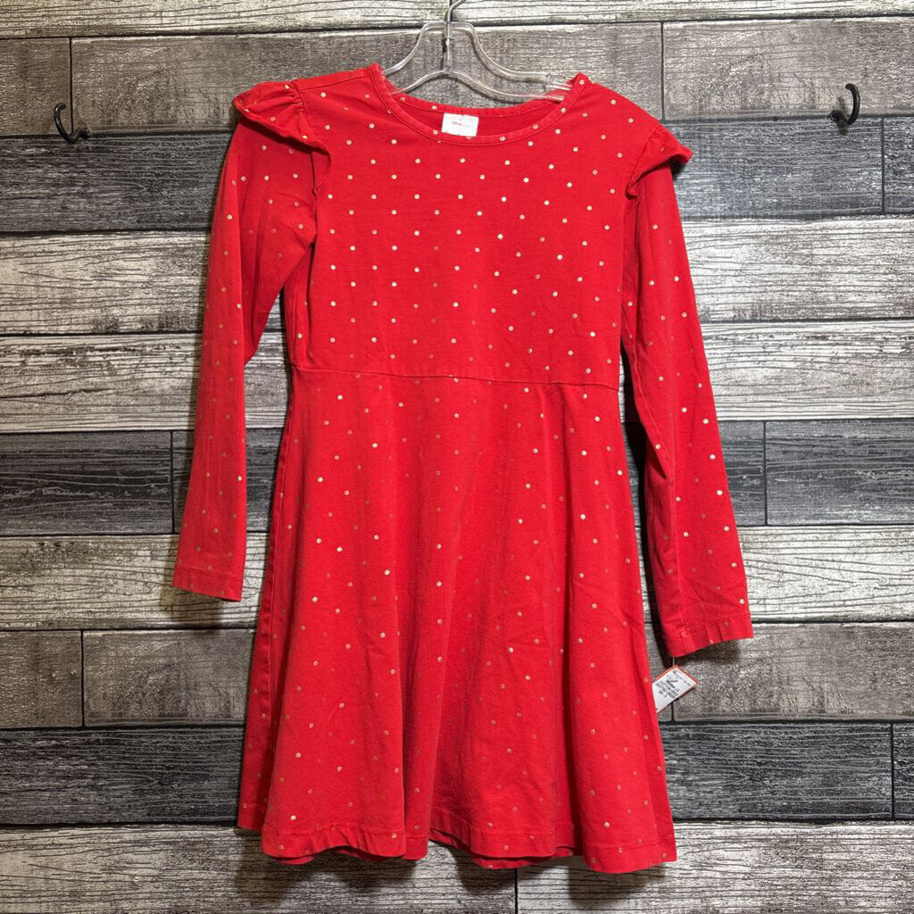 HANNA LS COTTON GOLD DOTTED DRESS 130 / 8