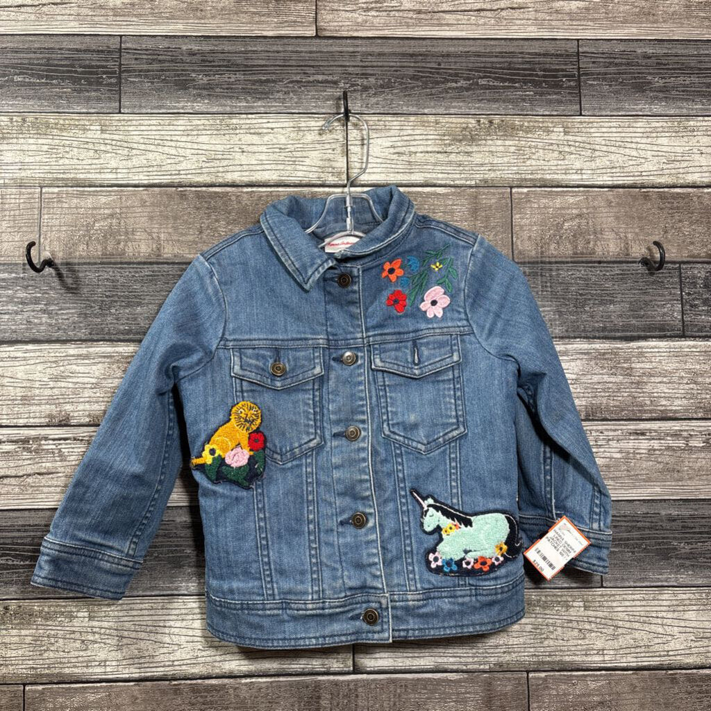 HANNA SHERPA LINED DENIM JACKET WITH PATCHES 100 / 4