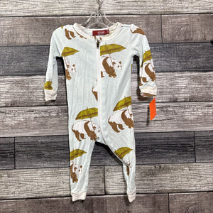 MILKBARN BAMBOO ZIP PJ 3-6 MO