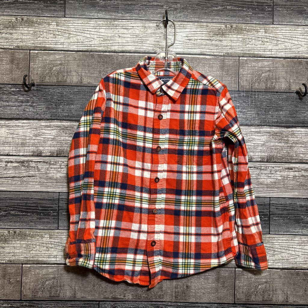 LANDS END FLANNEL BUTTON DOWN SHIRT 5/6