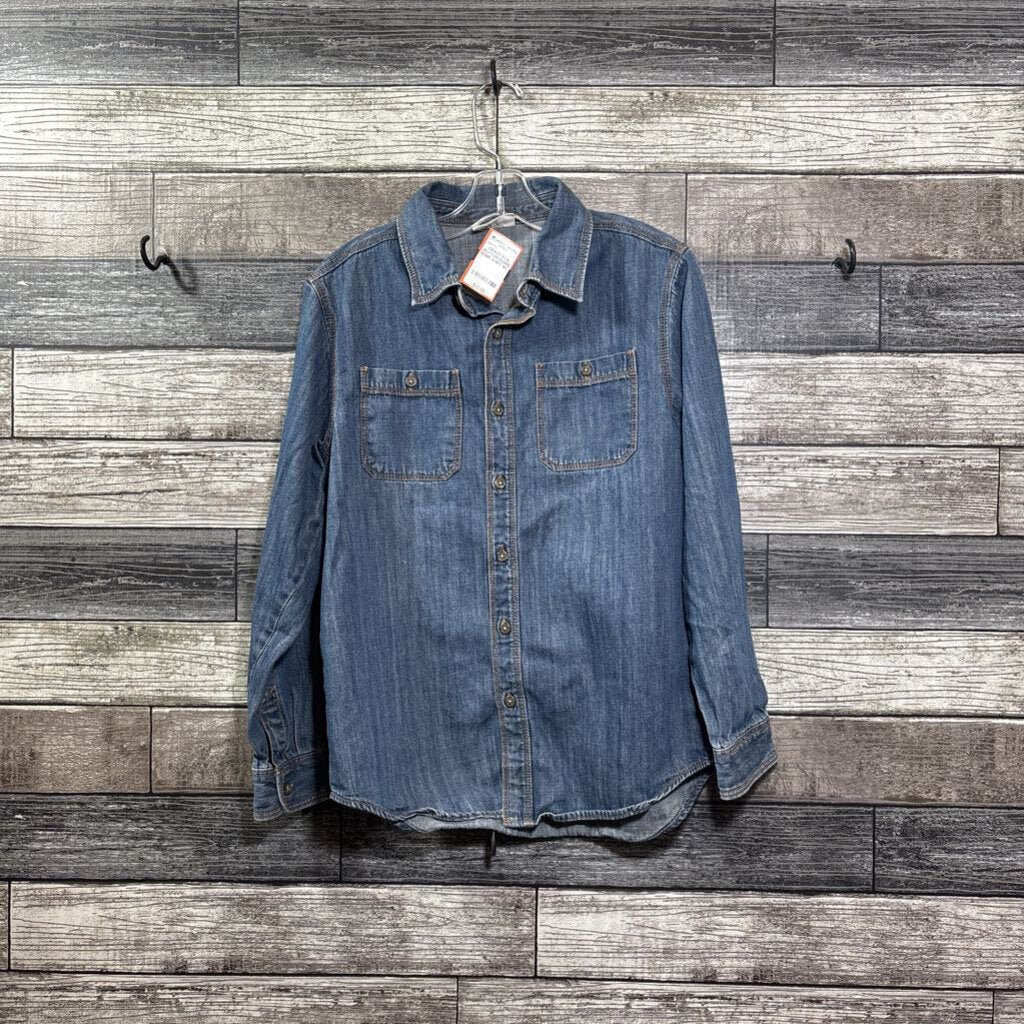 CRAZY 8 LS BUTTON DOWN DENIM SHIRT 10/12