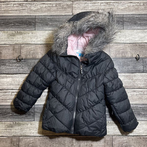 COLUMBIA PUFFER COAT IWTH REMOVEABLE FAUX FUR HOOD 4/5