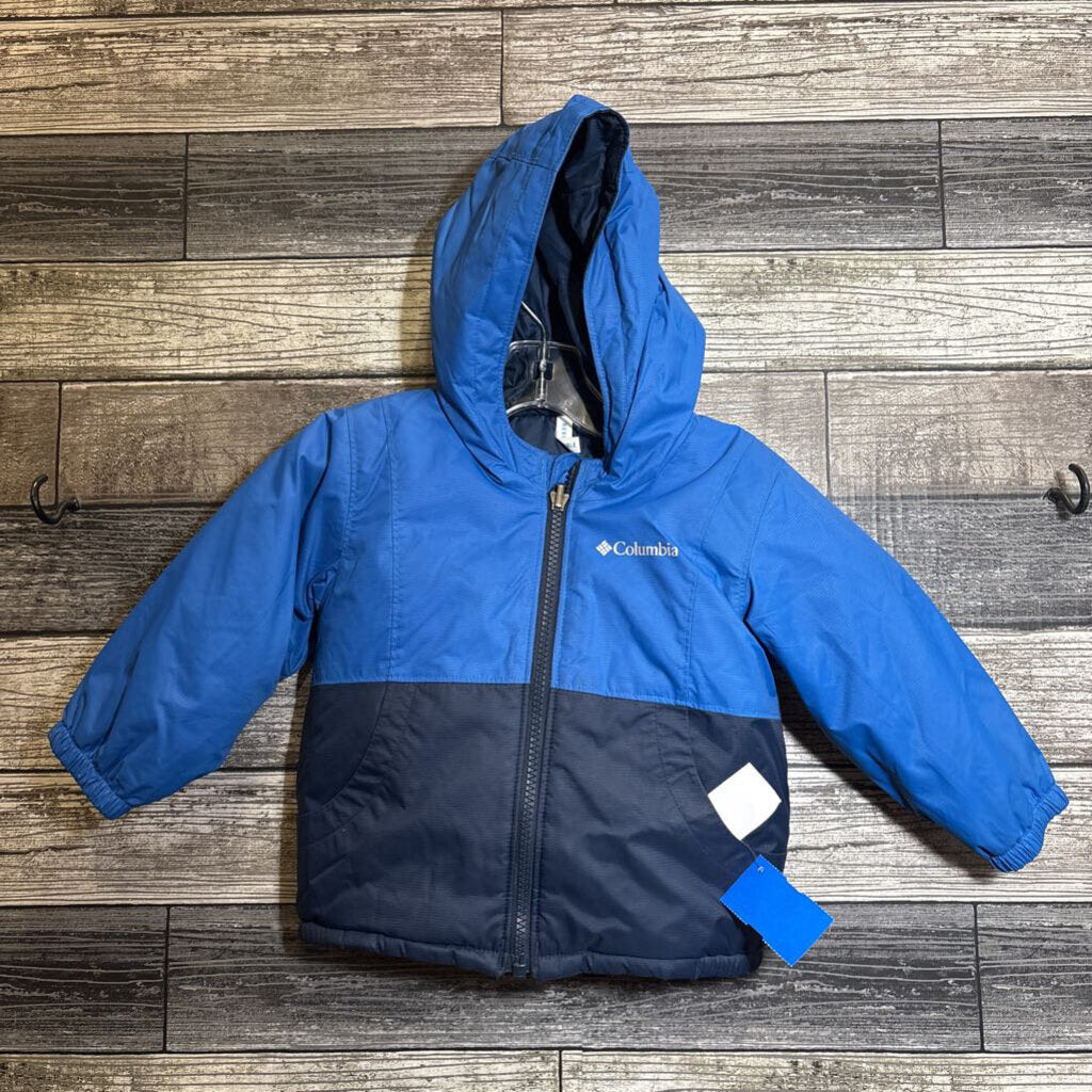 COLUMBIA HOODED INSULATED REVERSIBLE COAT 12-18 MO