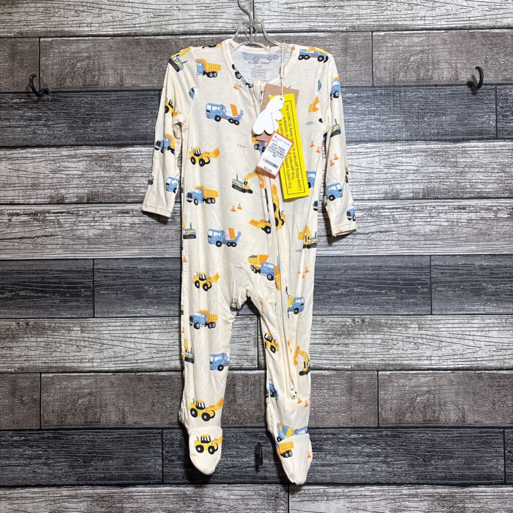 NWT ANGEL DEAR 2 WAY ZIPPER BAMBOO FOOTIE PJ 6-12 MO