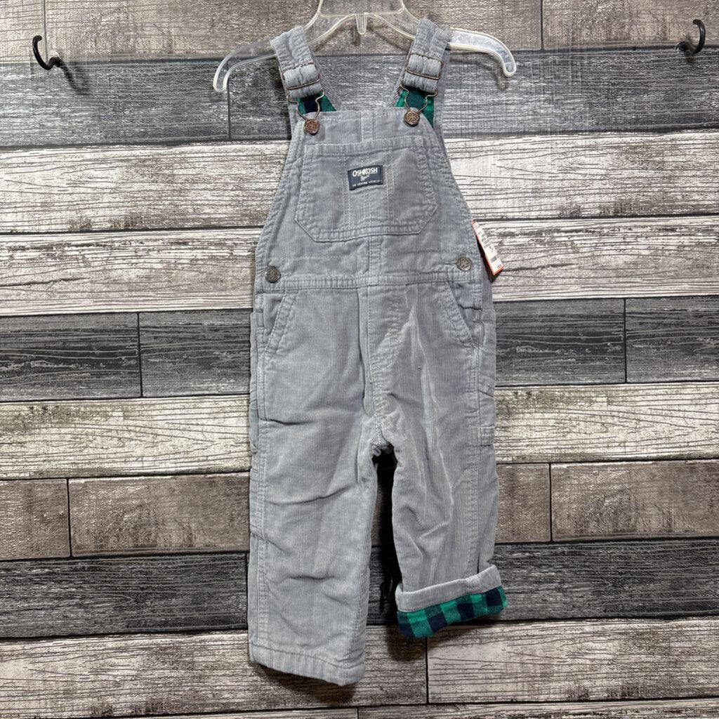 OSHKOSH JERSELY LINED CORDUROY OVERALLS 12-18 MO