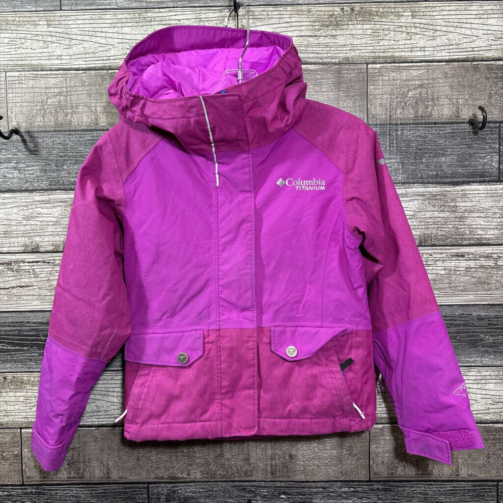 COLUMBIA TITANIUM OMNI HEAT OMNI TECH WATERPROOF HOODED COAT 4/5