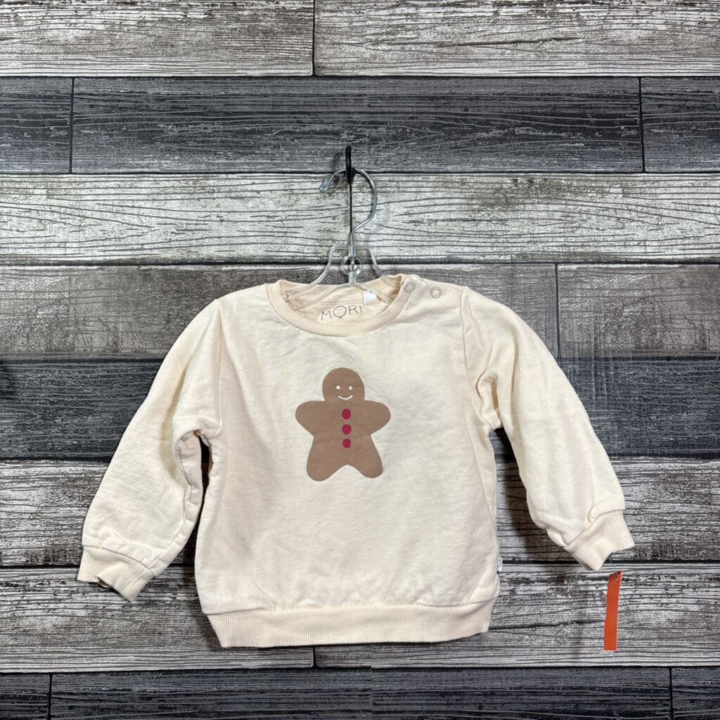 MORI GINGERBREAD ORGANIC SWEATSHIRT 9-12 MO