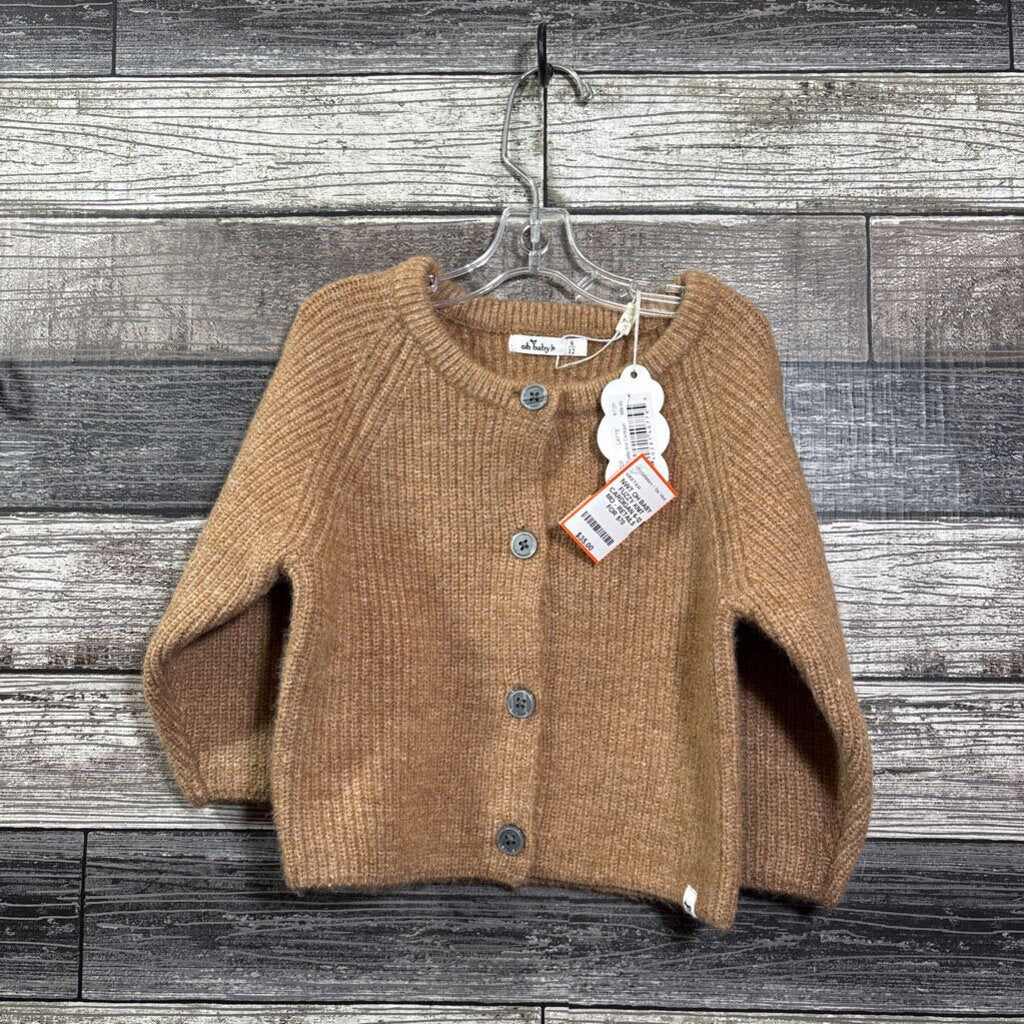 NWT OH BABY FUZZY KNIT CARDIGAN 6-12 MO - RETAILS FOR $70